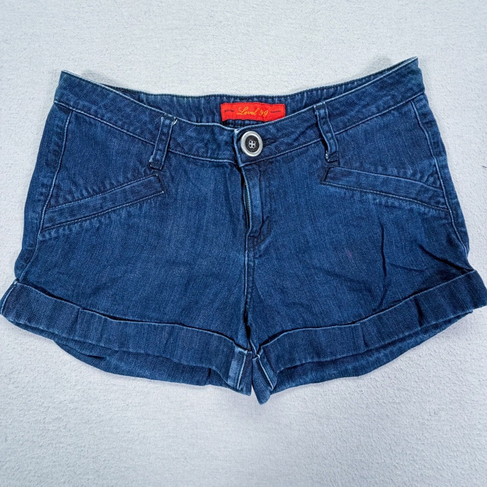 Level 99 Denim Shorts Womens 28 Good Blue Cuffed‎ Low Rise